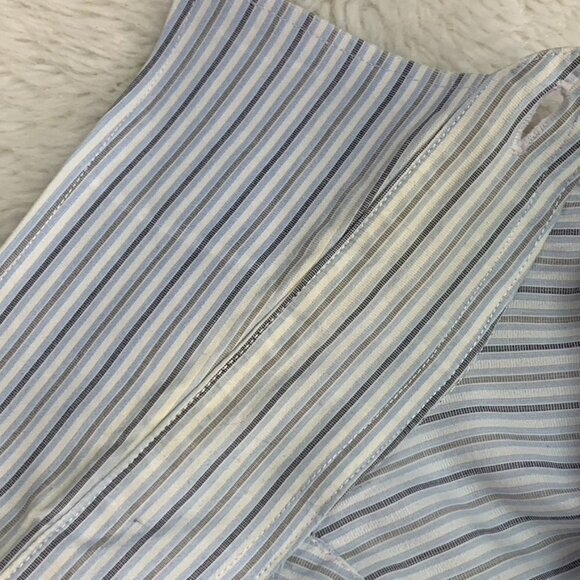 John Varvatos Men's Blue White Striped Long Sleeve Button Down Shirt Size 16 1/2 - Picture 16 of 16